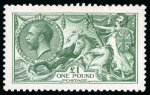 Stamp of Great Britain » King George V » 1913-19 Seahorse Issues 1913 Waterlow £1 green, mint large part o.g.