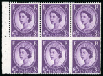 Stamp of Great Britain » Booklets 1958-65 3d. deep lilac booklet pane of 6, the lower