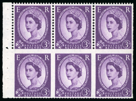 Stamp of Great Britain » Booklets 1958-65 3d. deep lilac booklet pane of 6, the lower