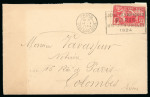 Stamp of Olympics » 1924 Paris » Covers and Cancellations 1924 (May 14) envelope from Paris to Colombes with Olympic 25c tied by Olympic slogan cancel with Olympic arrival