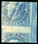 Stamp of Mexico 13c engraved without overprints printed on both sides