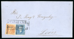 Stamp of Mexico Guadalajara two covers: combination 13c lithographed + 25c engraved and a 25c lithographed solo usage.