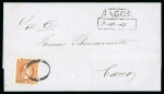 Stamp of Mexico Lagos 25c lithographed very dark color on cover 
