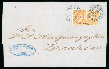 Stamp of Mexico Mexico 25c lithographed two singles on cover