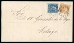 Stamp of Mexico Mexico 13c + 25c engraved on bicolor cover