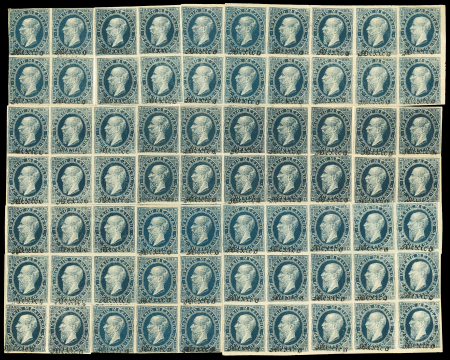 Stamp of Mexico Mexico 13c lithographed Mexico Name Only plating of the sheet of 70