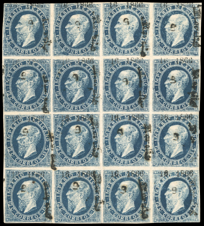 Stamp of Mexico Morelia 13c and 25c lithographed blocks from Jiquilpam    