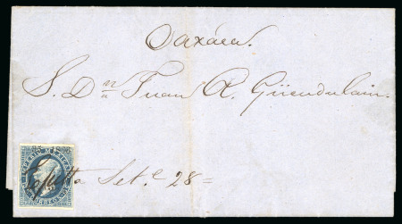 Stamp of Mexico Oaxaca 13c lithographed on Ejutla manuscript cancel cover   