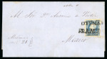 Stamp of Mexico Otumba 13c lithographed consignment #100-1866 in exchange for demonetized Eagles on cover