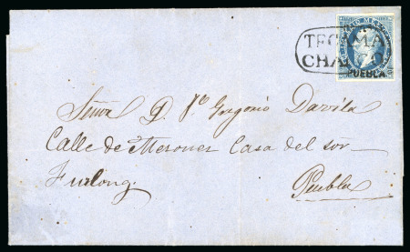 Stamp of Mexico Puebla 13c lithographed on Tecamachalco cover 