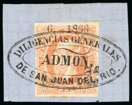 Stamp of Mexico Queretaro 25c lithographed single Diligencias Generales cancel   