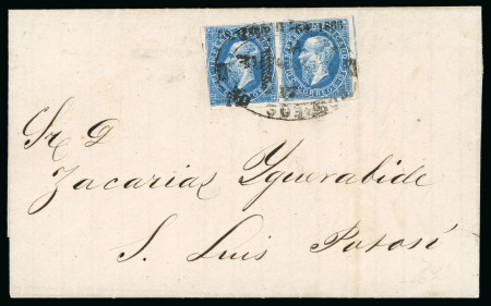 Stamp of Mexico San Luis Potosi 13c lithographed pair on Matehuala cover  