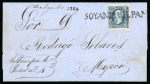 Stamp of Mexico Soyaniquilpam 13c lithographed on cover + 25c on piece 