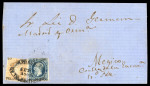 Stamp of Mexico Tulancingo 13c and 25c lithographed on cover 