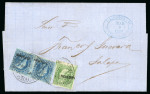 Stamp of Mexico Veracruz 50c+ 13c (2) bicolor engraved cover to Jalapa 