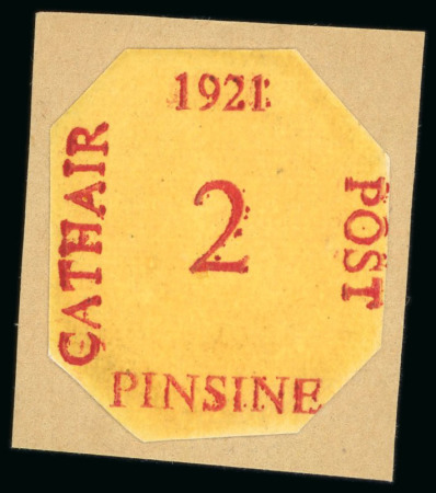 Stamp of Ireland » Forerunners (L1-L45) 1921 2d "CATHAIR POST 3 PINSINE" on yellowish paper,