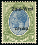Stamp of South West Africa 1923 Setting II 10/- blue and olive-green (single only)