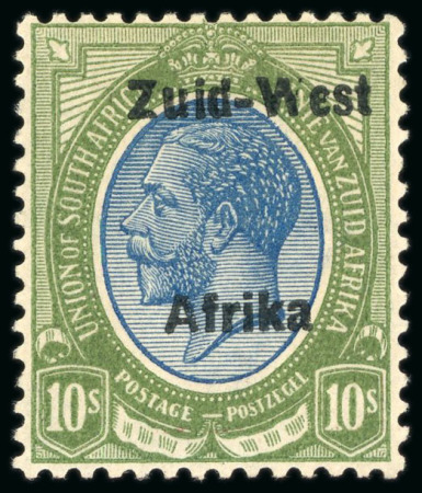 Stamp of South West Africa 1923 Setting II 10/- blue and olive-green (single only)