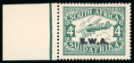 Stamp of South West Africa 1930 Air 4d green mint n.h. with ovpt double and another (with h/stamp on reverse) ovpt inverted
