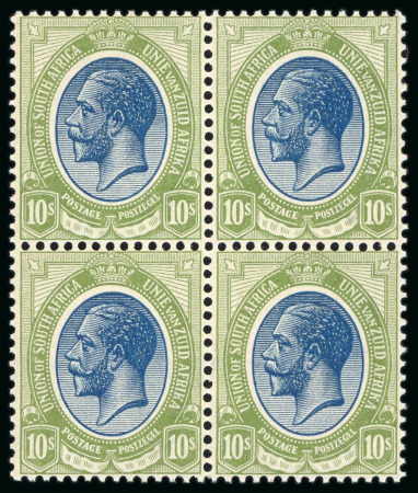 Stamp of South Africa » Union & Republic of South Africa 1913 10s deep blue and olive-green in mint n.h. block of 4