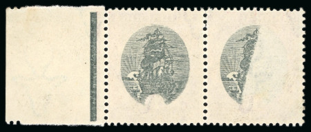 Stamp of South Africa » Union & Republic of South Africa 1926 1d black and carmine in marginal pair mint n.h. with complete offset of black on one stamp