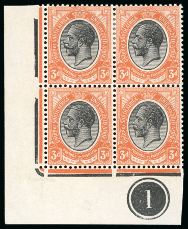 Stamp of South Africa » Union & Republic of South Africa 1913 accumulation of mint plate pairs, blocks of 4 or 6 on double-sided stockpage