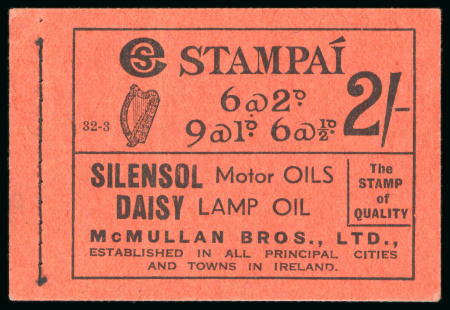 Stamp of Ireland » Booklets 1931-38, 2 shilling, part unexploded booklet, black