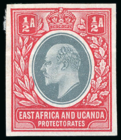 Stamp of Kenya, Uganda and Tanganyika » Kenya, Uganda and Tanganyika 1903 1/2a colour trials imperforate on gummed watermarked paper (12)