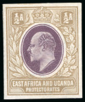 Stamp of Kenya, Uganda and Tanganyika » Kenya, Uganda and Tanganyika 1903 1/2a colour trials imperforate on gummed watermarked paper (12)