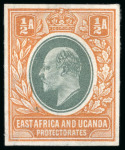 Stamp of Kenya, Uganda and Tanganyika » Kenya, Uganda and Tanganyika 1903 1/2a colour trials imperforate on gummed watermarked paper (12)