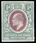 Stamp of Kenya, Uganda and Tanganyika » Kenya, Uganda and Tanganyika 1903 1/2a colour trials imperforate on gummed watermarked paper in issued colours (8)