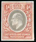 Stamp of Kenya, Uganda and Tanganyika » Kenya, Uganda and Tanganyika 1903 1/2a colour trials imperforate on gummed watermarked paper in issued colours (8)