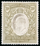 Stamp of Kenya, Uganda and Tanganyika » Kenya, Uganda and Tanganyika 1904 Wmk multi CA 20R grey and stone mint o.g.