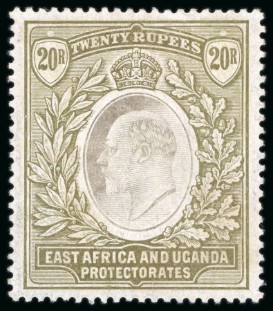Stamp of Kenya, Uganda and Tanganyika » Kenya, Uganda and Tanganyika 1904 Wmk multi CA 20R grey and stone mint o.g.