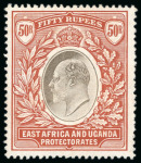 Stamp of Kenya, Uganda and Tanganyika » Kenya, Uganda and Tanganyika 1904 Wmk multi CA 50R grey and red-brown mint