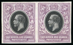 Stamp of Kenya, Uganda and Tanganyika » Kenya, Uganda and Tanganyika 1912 imperforate proofs in issued colours on gummed, watermarked paper, nine pairs from 1c to 75c