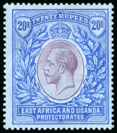 Stamp of Kenya, Uganda and Tanganyika » Kenya, Uganda and Tanganyika 1912 Wmk multi CA 20R purple and blue on blue mint