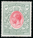 Stamp of Kenya, Uganda and Tanganyika » Kenya, Uganda and Tanganyika 1912 Wmk multi CA 50R dull rose-red and dull greyish green mint