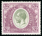Stamp of Kenya, Uganda and Tanganyika » Kenya, Uganda and Tanganyika 1922 £2 green and purple mint, original gum