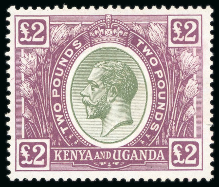 Stamp of Kenya, Uganda and Tanganyika » Kenya, Uganda and Tanganyika 1922 £2 green and purple mint, original gum