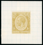 Stamp of Kenya, Uganda and Tanganyika » Kenya, Uganda and Tanganyika 1922 75c colour trials on perforated paper affixed