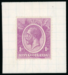 Stamp of Kenya, Uganda and Tanganyika » Kenya, Uganda and Tanganyika 1922 75c colour trials on perforated paper affixed