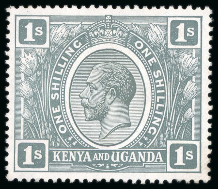 Stamp of Kenya, Uganda and Tanganyika » Kenya, Uganda and Tanganyika 1922 1s colour trials group of 3 in grey (as the 4s), green and purple ( as the £2), also in unissued purple and grey