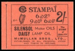 Stamp of Ireland » Booklets 1931-38, 2 shilling, complete unexploded booklet, black