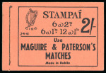 Stamp of Ireland » Booklets 1941-44, 2 shilling, part unexploded booklet, black