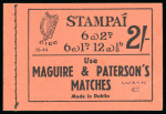 Stamp of Ireland » Booklets 1941-44, 2 shilling, complete unexploded booklet, black