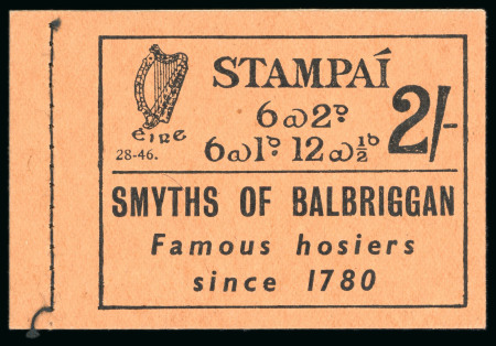 Stamp of Ireland » Booklets 1941-44, 2 shilling, complete unexploded booklet, black
