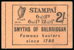 Stamp of Ireland » Booklets 1941-44, 2 shilling, complete unexploded booklet, black