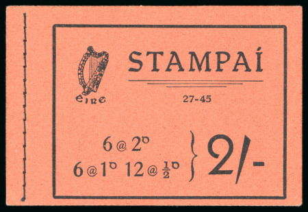 Stamp of Ireland » Booklets 1945, 2 shilling, complete unexploded booklet, black