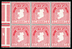 Stamp of Ireland » Booklets 1931-40 "SE" wmk 1d red, mint n.h. complete booklet pane of six